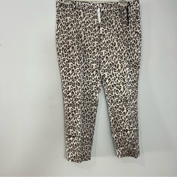 NWT Banana Republic Leopard Print Pants Animal Print Career Slacks Metallic Bold - Picture 2 of 11